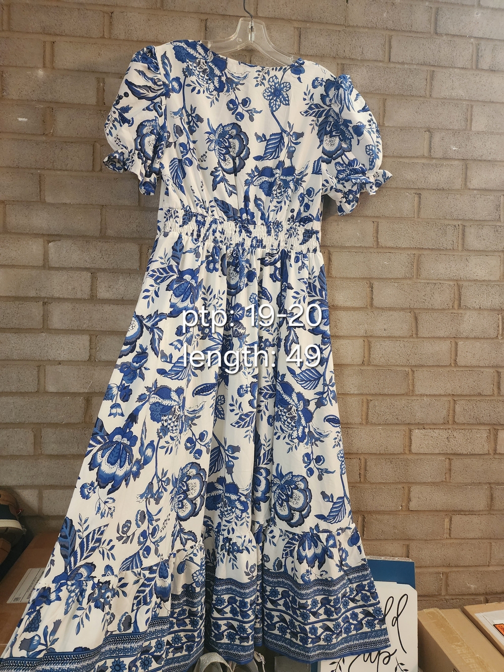 SHEIN Blue and White Floral Maxi Dress - Picture 7 of 7